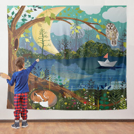Woodland Riverside Children's Room Wandteppich