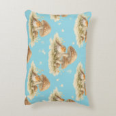 Woodland Robin & Mushroom Watercolor Pattern Dekokissen (Rückseite(Vertikal))