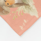 Woodland Robin & Mushroom Watercolor Pattern Fleecedecke (Ecke)