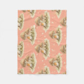 Woodland Robin & Mushroom Watercolor Pattern Fleecedecke (Vorderseite)