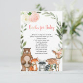 Woodland Rosa Buch Anfrage Mädchen Dusche Begleitkarte (Stehend Vorderseite)