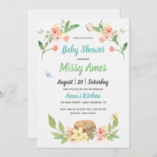 Woodland Rustic Baby Showküche (Vorne/Hinten)