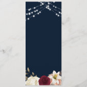 Woodland Rustic Burgundy Wedding Menükarte (Rückseite)