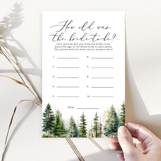 Woodland rustikal Wie alt war die Braut, um Spiel