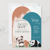 Woodland Safari Animals Boy Baby Shower Einladung (Vorderseite)
