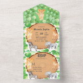 Woodland Safari Animals Kinderdusche All In One Einladung (Innen Boden)