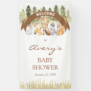 Woodland Safari Baby Dusche Begrüßungszeichen Banner