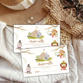 Woodland Safari Circus Diaper Raffle Baby Dusche Begleitkarte