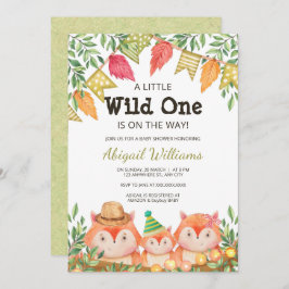 Woodland Safari Fox Familiendusche Einladung