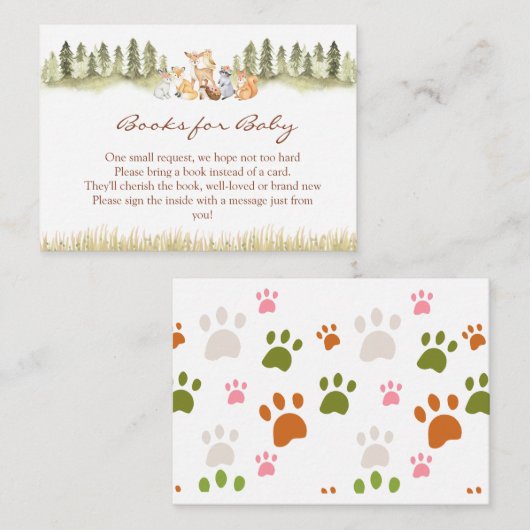 Woodland Safari Themenbücher für Baby Begleitkarte (Vorne/Hinten)