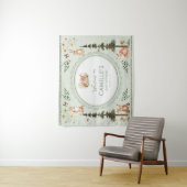 Woodland Sage Green Baby Shower Welcome Wandteppich (Beispiel)