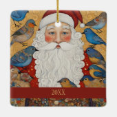 Woodland Santa Claus Keramikornament (Rückseite)