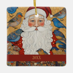 Woodland Santa Claus Keramikornament
