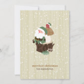 Woodland Santa Feiertagskarte (Vorderseite)