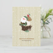Woodland Santa Feiertagskarte (Stehend Vorderseite)