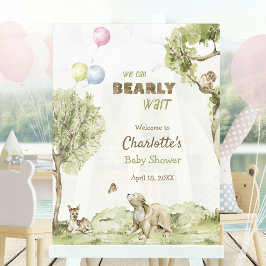 Woodland Scenery Bearly Wait Welcome Baby Shower Acrylschild