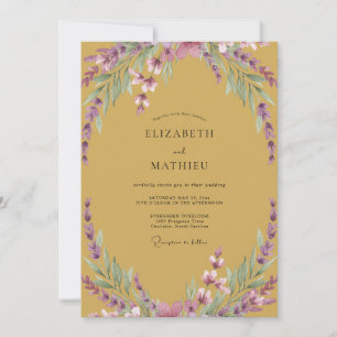 Woodland Senf Amethyst Wisteria Hochzeit Einladung
