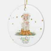 Woodland Sheep christmas baby shower Keramik Ornament (Links)