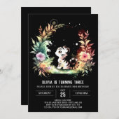 Woodland Simple Tiger Birthday Einladung (Vorne/Hinten)