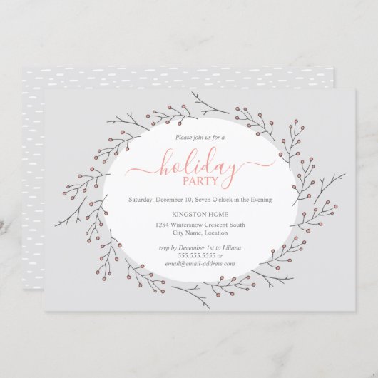 Woodland Simple Wreath Einladung (Vorne/Hinten)