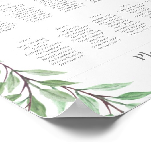 Woodland-Sitzplan Poster (Ecke)