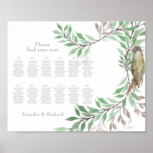 Woodland-Sitzplan Poster (Vorne)