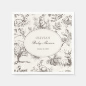 Woodland Sketch Allover Print Baby Shower Serviette (Vorderseite)