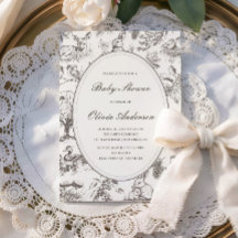 Woodland Sketched Allover Print Baby Shower