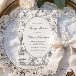 Woodland Sketched Allover Print Baby Shower Einladung