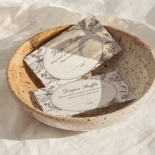 Woodland Sketched Allover Print Diaper Raffle Begleitkarte