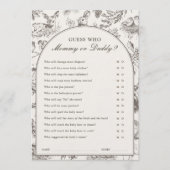 Woodland Sketched Guess Who Game Card Einladung (Vorderseite)