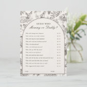 Woodland Sketched Guess Who Game Card Einladung (Stehend Vorderseite)