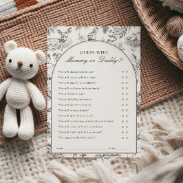 Woodland Sketched Guess Who Game Card Einladung