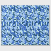 Woodland Sky Blue Camouflage Geschenkpapier (Flach)