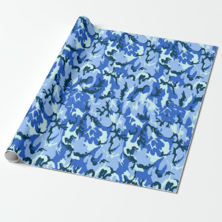Woodland Sky Blue Camouflage Geschenkpapier