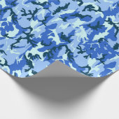 Woodland Sky Blue Camouflage Geschenkpapier (Ecke)