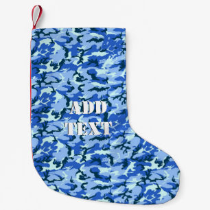 Woodland Sky Blue Camouflage Kleiner Weihnachtsstrumpf