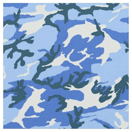 Woodland Sky Blue Camouflage Stoff (Nahaufnahme)