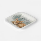 Woodland Sleeping Baby Deer Winter Baby Shower Pappteller (Gewinkelt)