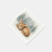 Woodland Sleeping Baby Deer Winter Baby Shower Serviette (Ecke)