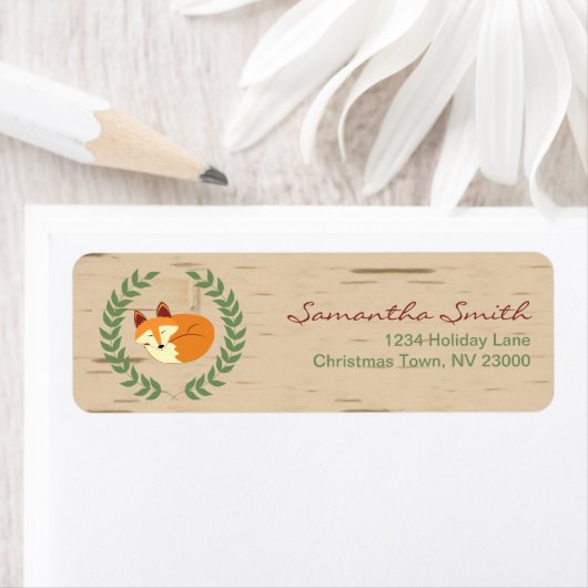 Woodland Sleeping Fox Birch Baby Dusche (Insitu)