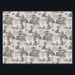 Woodland Snowman Deer Fox Christmas wünscht Grau Seidenpapier<br><div class="desc">"Warme Winterwünsche" heißen Sie willkommen und heißen Sie selbst an einem grauen, schneebedeckten Wintertag willkommen! Mein originelles Kunstwerk ist für einen fröhlichen Schneemann, der von Tierfreunden aus dem Wald aufgegeben wurde. Der graue Hintergrund lässt einen kalten Tag im Wald vermuten, aber jeder kann sich gut treffen. Es gibt eine Blüte,...</div>