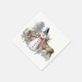 Woodland Snowman & Friends Serviette (Ecke)