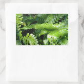 Woodland Spring Green Ferns Rechteckiger Aufkleber (Tasche)