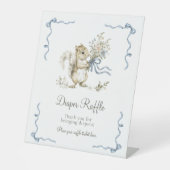 Woodland Squirrel Diaper Raffle Baby Shower Sockelschild (Vorderseite)