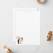 Woodland Squirrel Nature Personalized Stationery Mitteilungskarte (Vorderseite/Rückseite Beispiel)