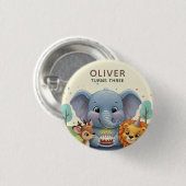 Woodland Storybook Animals 3rd Birthday Party Button (Vorne & Hinten)