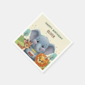 Woodland Storybook Animals Happy Birthday Serviette (Ecke)