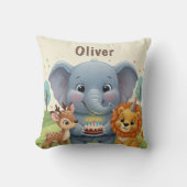 Woodland Storybook Animals Personalized Birthday Kissen (Vorderseite)