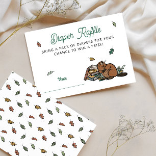 Woodland Storybook Baby Duschdusche Windeln Raffle Begleitkarte